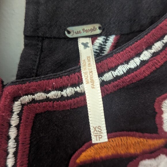 Free People Embroidered Sophia Romper Scalloped Hem Boho Mexican Cotton Festival - Picture 8 of 9